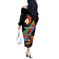 Personalized Eritrea Martyrs Day Off The Shoulder Long Sleeve Dress Candlelight Vigil Shida Shoes