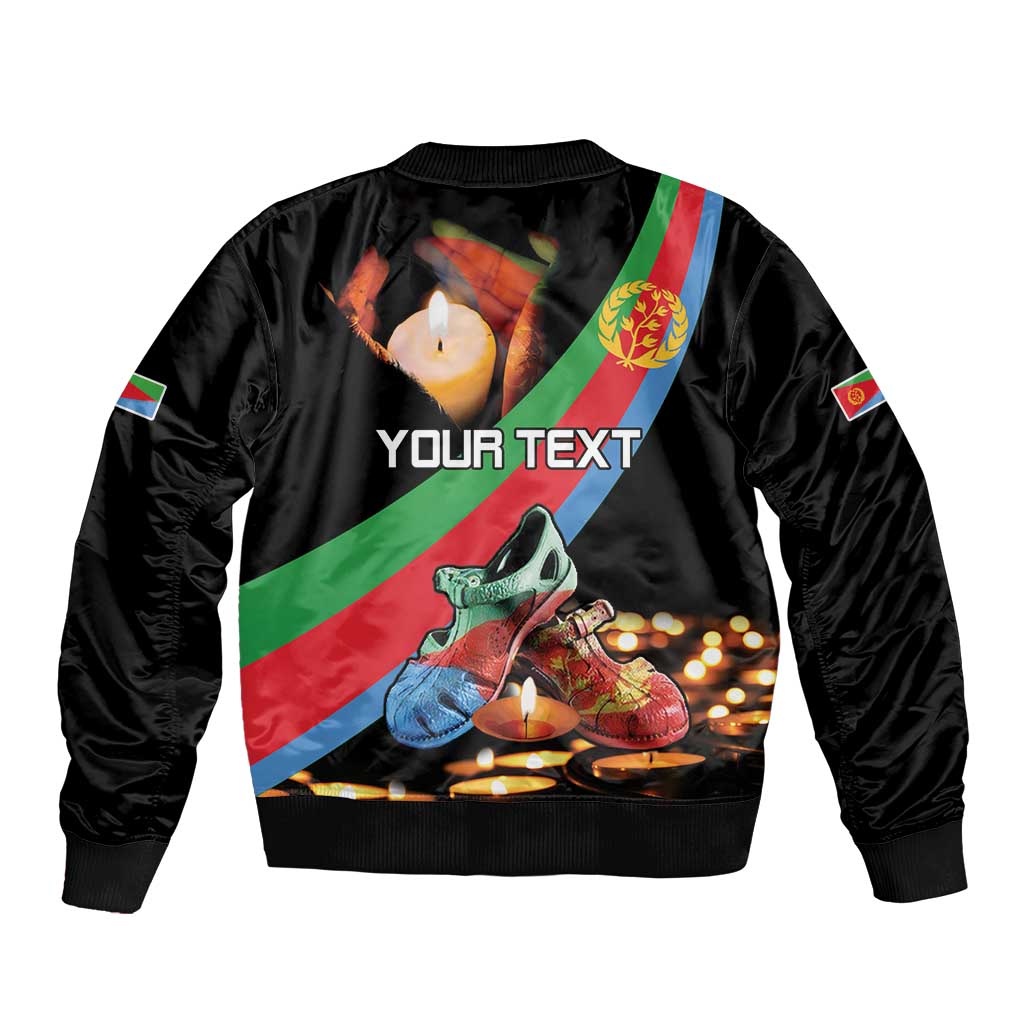 Personalized Eritrea Martyrs Day Sleeve Zip Bomber Jacket Candlelight Vigil Shida Shoes