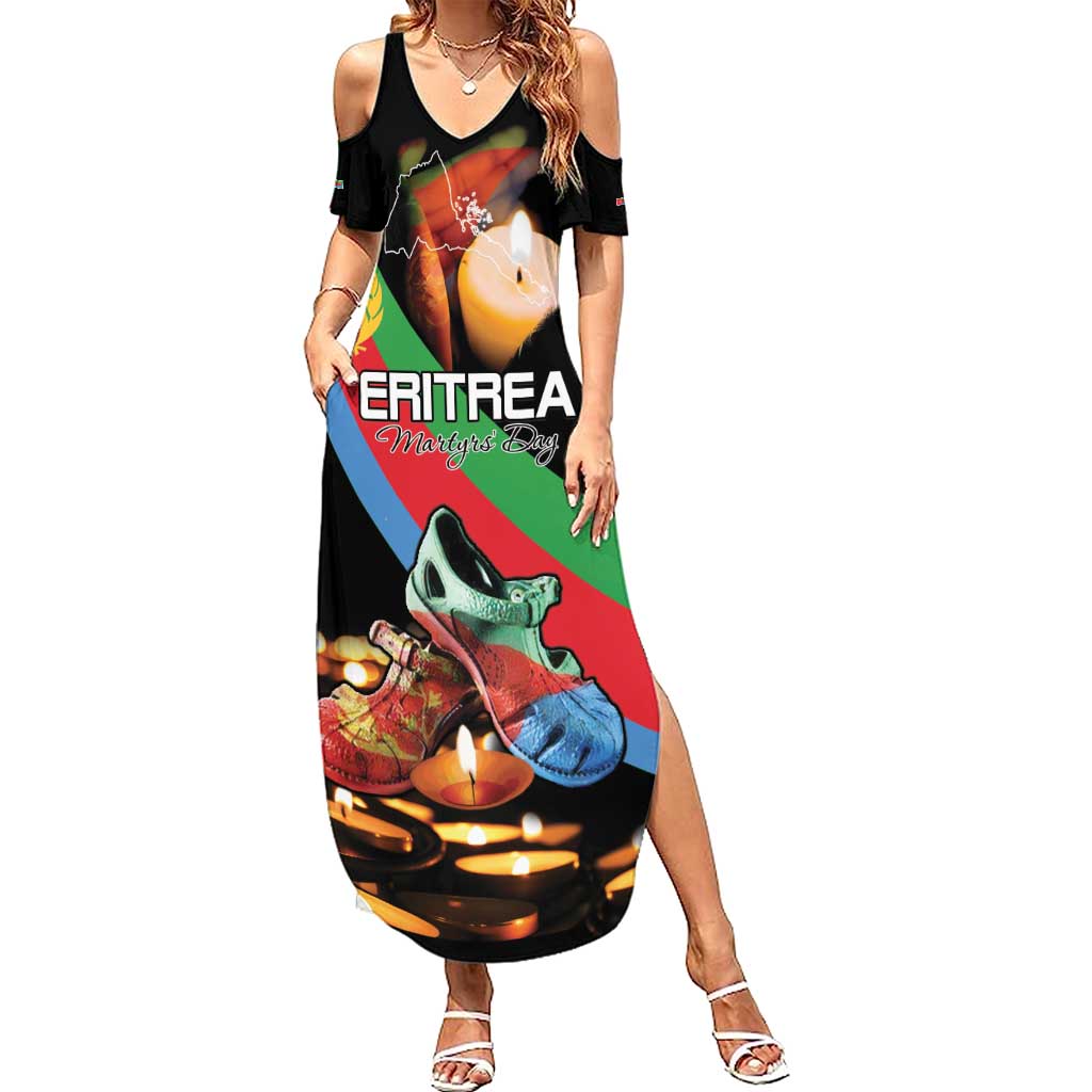 Personalized Eritrea Martyrs Day Summer Maxi Dress Candlelight Vigil Shida Shoes