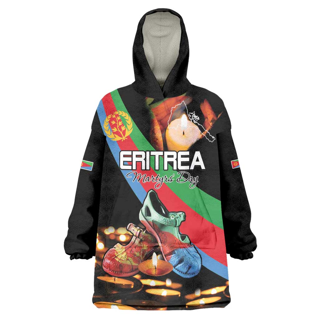 Personalized Eritrea Martyrs Day Wearable Blanket Hoodie Candlelight Vigil Shida Shoes