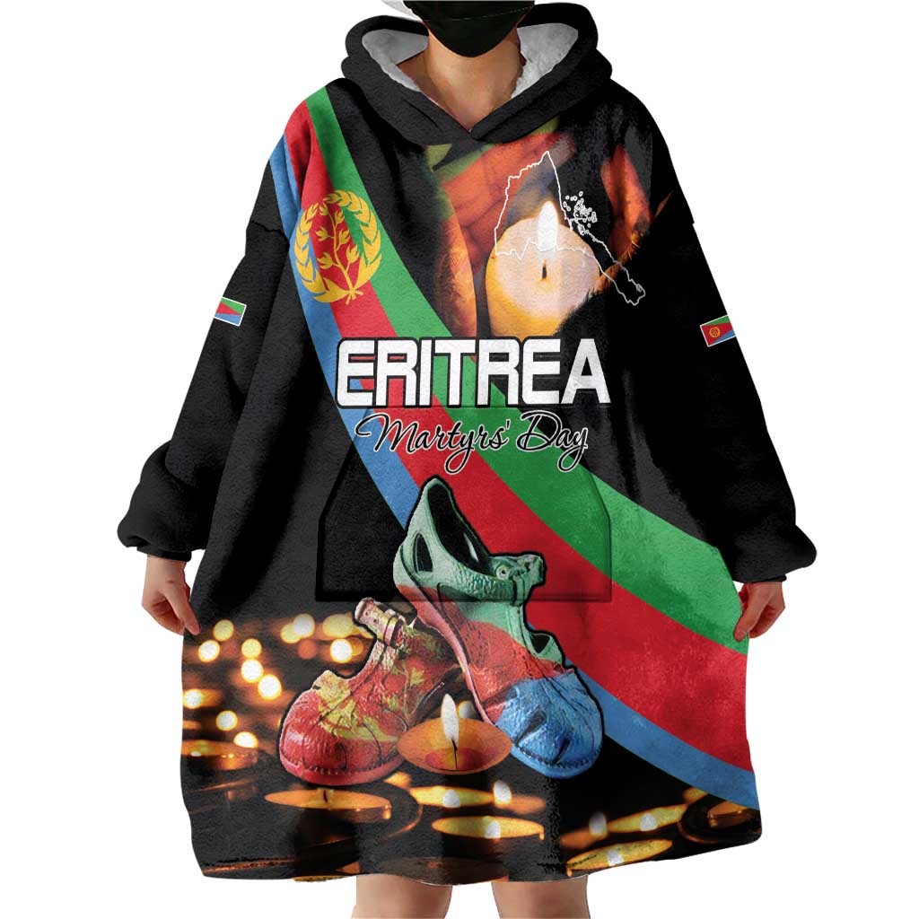 Personalized Eritrea Martyrs Day Wearable Blanket Hoodie Candlelight Vigil Shida Shoes