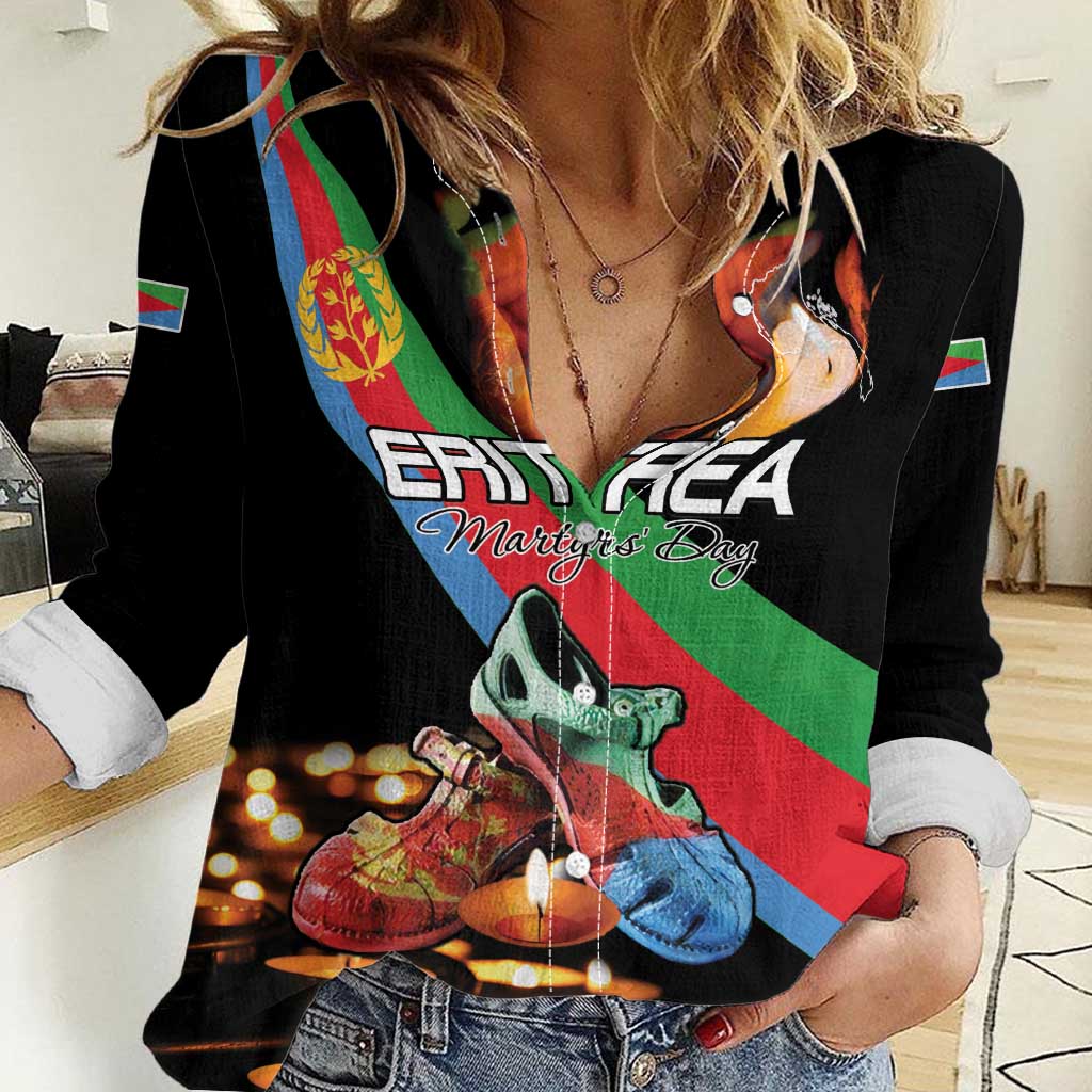 Personalized Eritrea Martyrs Day Women Casual Shirt Candlelight Vigil Shida Shoes