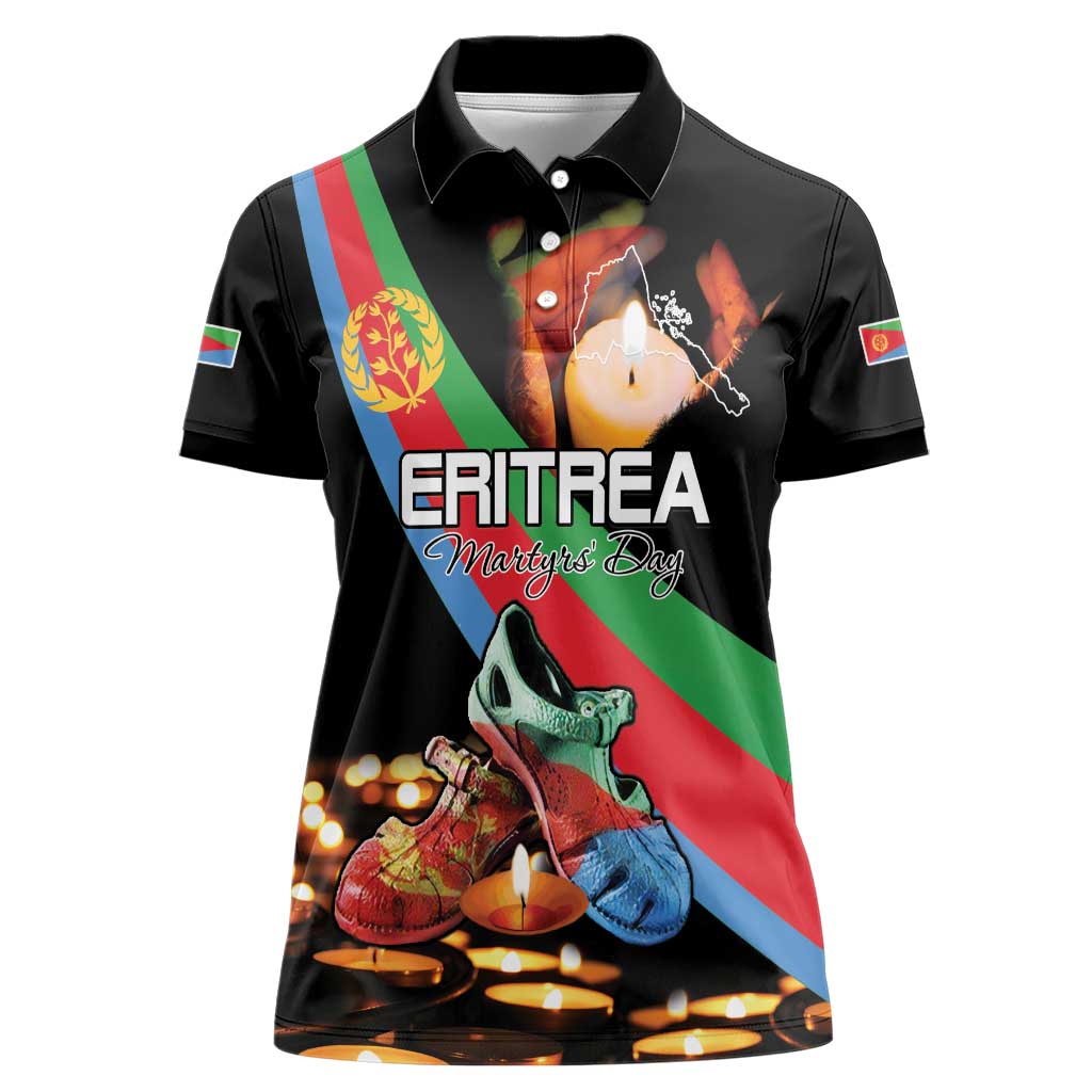 Personalized Eritrea Martyrs Day Women Polo Shirt Candlelight Vigil Shida Shoes