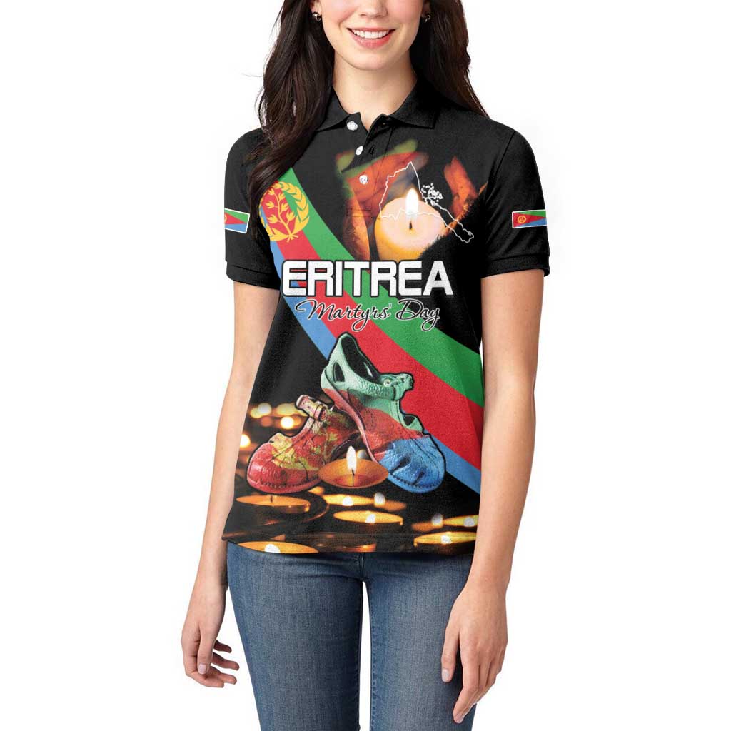 Personalized Eritrea Martyrs Day Women Polo Shirt Candlelight Vigil Shida Shoes
