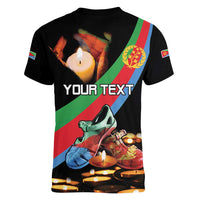 Personalized Eritrea Martyrs Day Women V-Neck T-Shirt Candlelight Vigil Shida Shoes