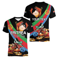 Personalized Eritrea Martyrs Day Women V-Neck T-Shirt Candlelight Vigil Shida Shoes