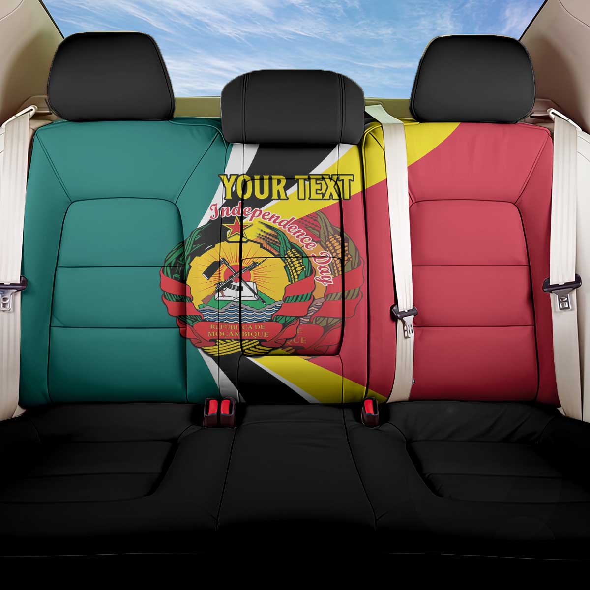 Personalized Mozambique Back Car Seat Cover 50 Years Anniversary Independence Day