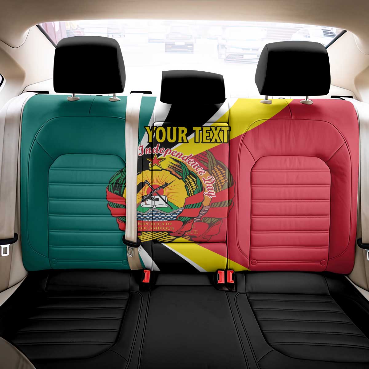 Personalized Mozambique Back Car Seat Cover 50 Years Anniversary Independence Day