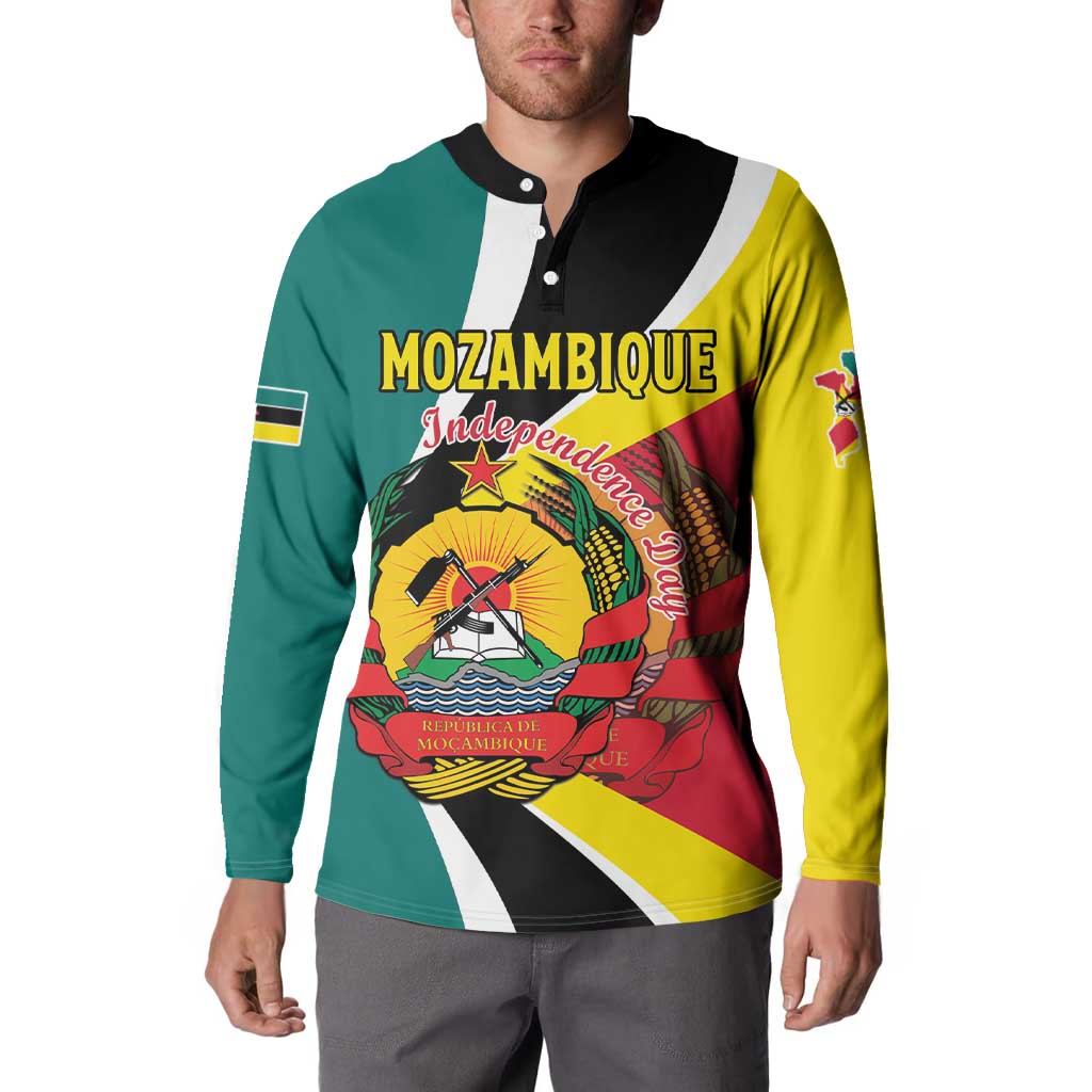 Personalized Mozambique Button Sweatshirt 50 Years Anniversary Independence Day