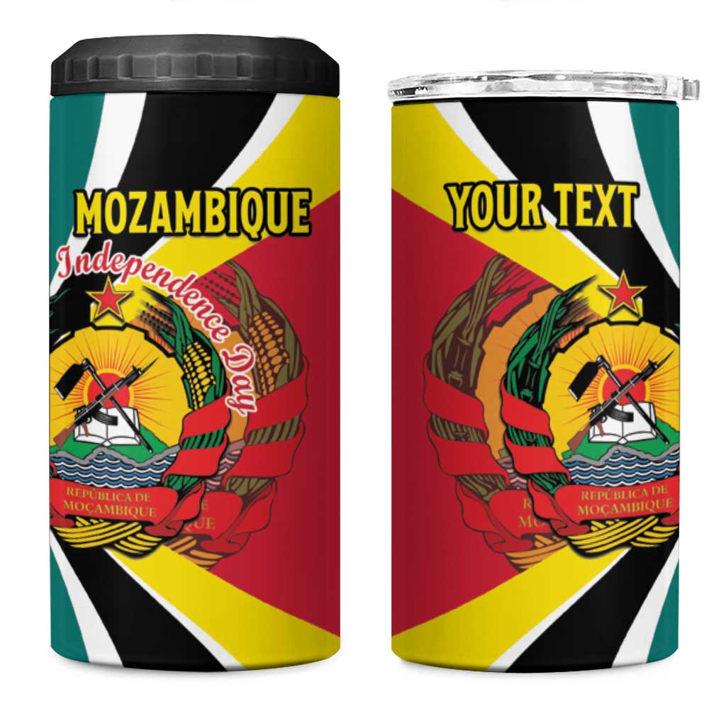 Personalized Mozambique 4 in 1 Can Cooler Tumbler 50 Years Anniversary Independence Day