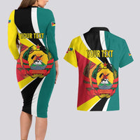 Personalized Mozambique Couples Matching Long Sleeve Bodycon Dress and Hawaiian Shirt 50 Years Anniversary Independence Day