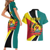 Personalized Mozambique Couples Matching Short Sleeve Bodycon Dress and Hawaiian Shirt 50 Years Anniversary Independence Day