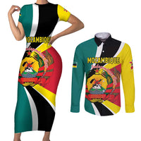 Personalized Mozambique Couples Matching Short Sleeve Bodycon Dress and Long Sleeve Button Shirt 50 Years Anniversary Independence Day