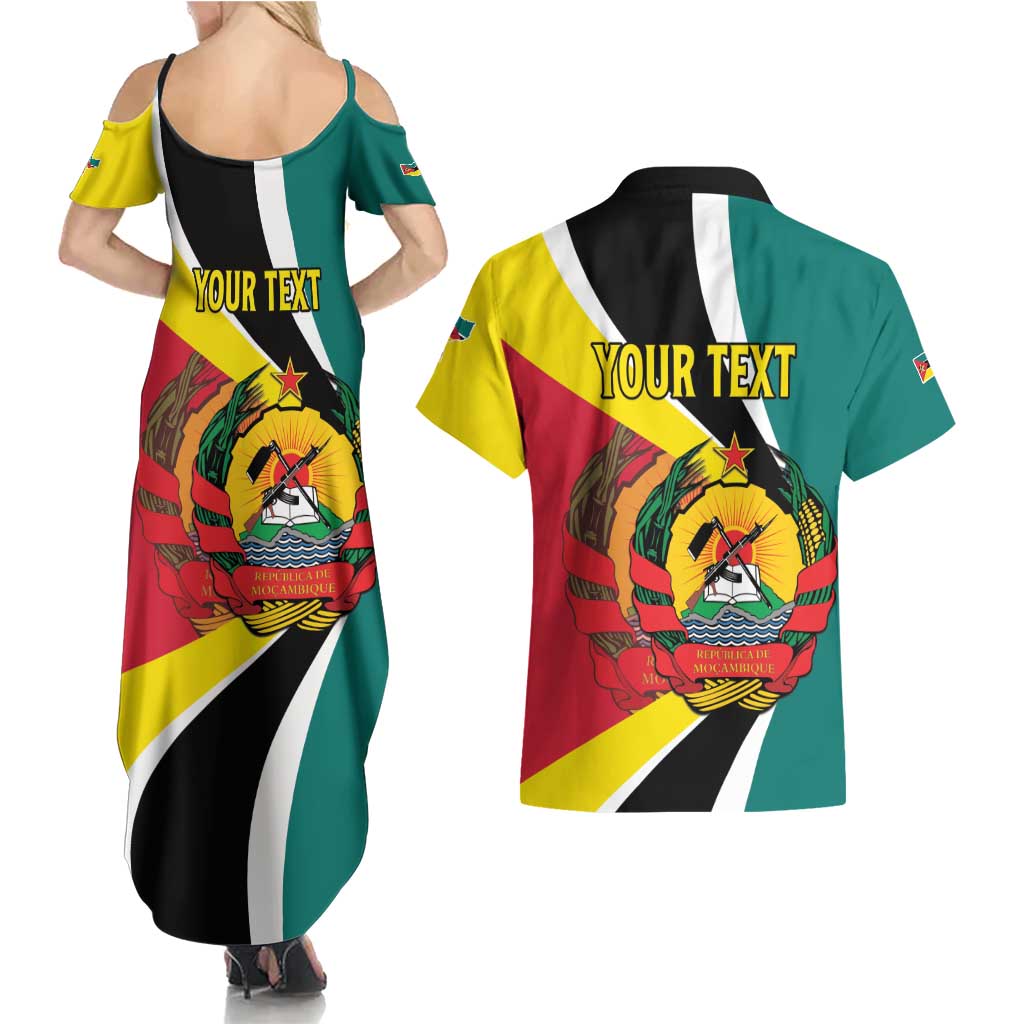 Personalized Mozambique Couples Matching Summer Maxi Dress and Hawaiian Shirt 50 Years Anniversary Independence Day