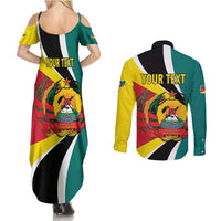 Personalized Mozambique Couples Matching Summer Maxi Dress and Long Sleeve Button Shirt 50 Years Anniversary Independence Day