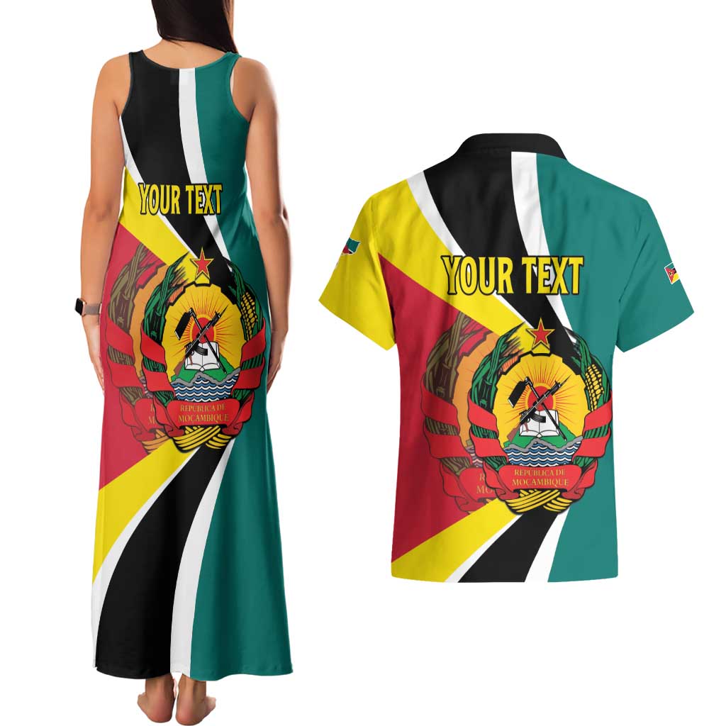 Personalized Mozambique Couples Matching Tank Maxi Dress and Hawaiian Shirt 50 Years Anniversary Independence Day