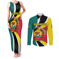 Personalized Mozambique Couples Matching Tank Maxi Dress and Long Sleeve Button Shirt 50 Years Anniversary Independence Day