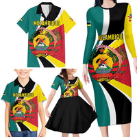Personalized Mozambique Family Matching Long Sleeve Bodycon Dress and Hawaiian Shirt 50 Years Anniversary Independence Day