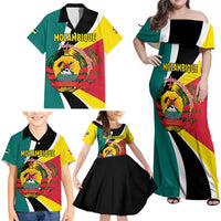 Personalized Mozambique Family Matching Off Shoulder Maxi Dress and Hawaiian Shirt 50 Years Anniversary Independence Day