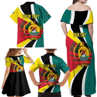Personalized Mozambique Family Matching Off Shoulder Maxi Dress and Hawaiian Shirt 50 Years Anniversary Independence Day