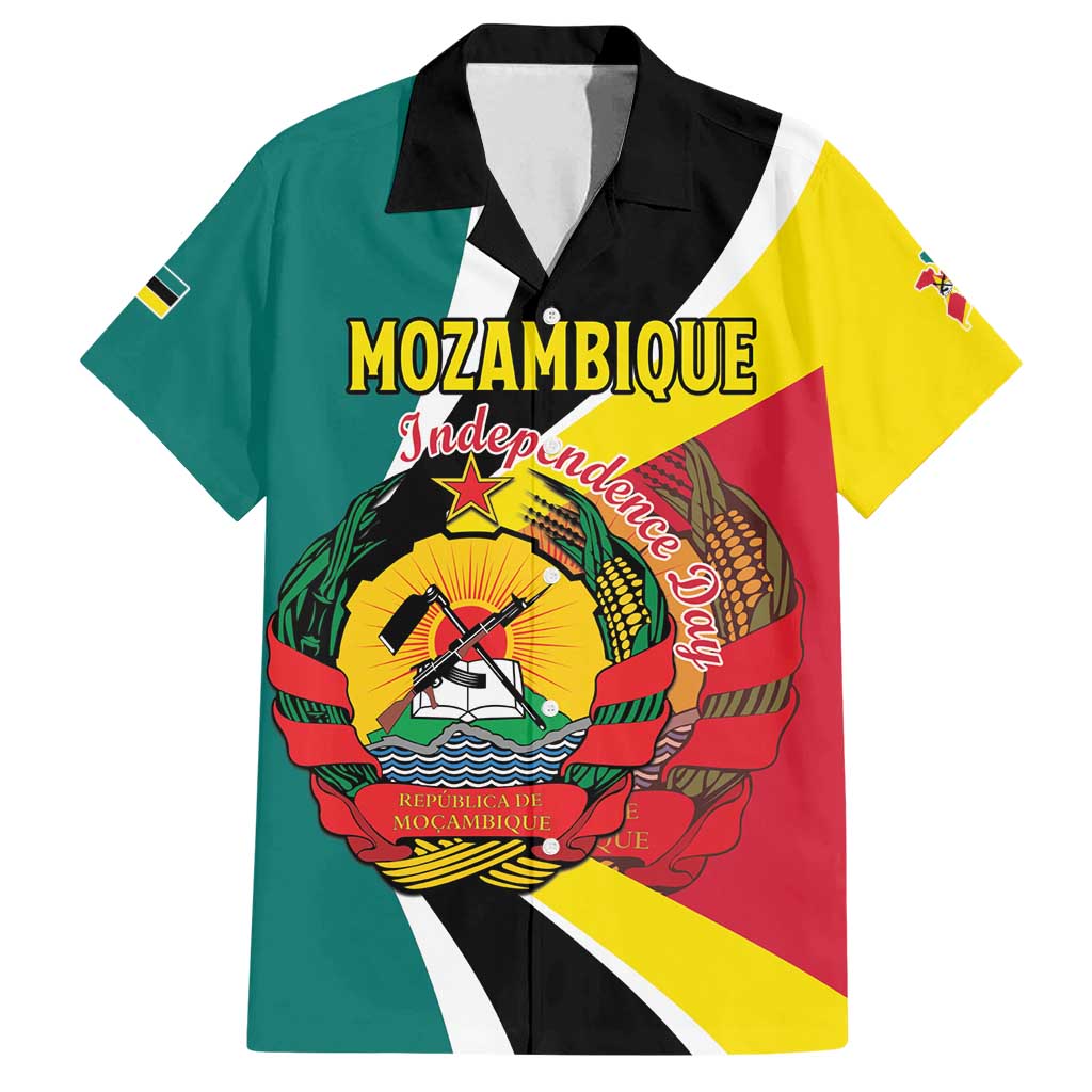 Personalized Mozambique Family Matching Off Shoulder Maxi Dress and Hawaiian Shirt 50 Years Anniversary Independence Day
