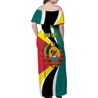 Personalized Mozambique Family Matching Off Shoulder Maxi Dress and Hawaiian Shirt 50 Years Anniversary Independence Day