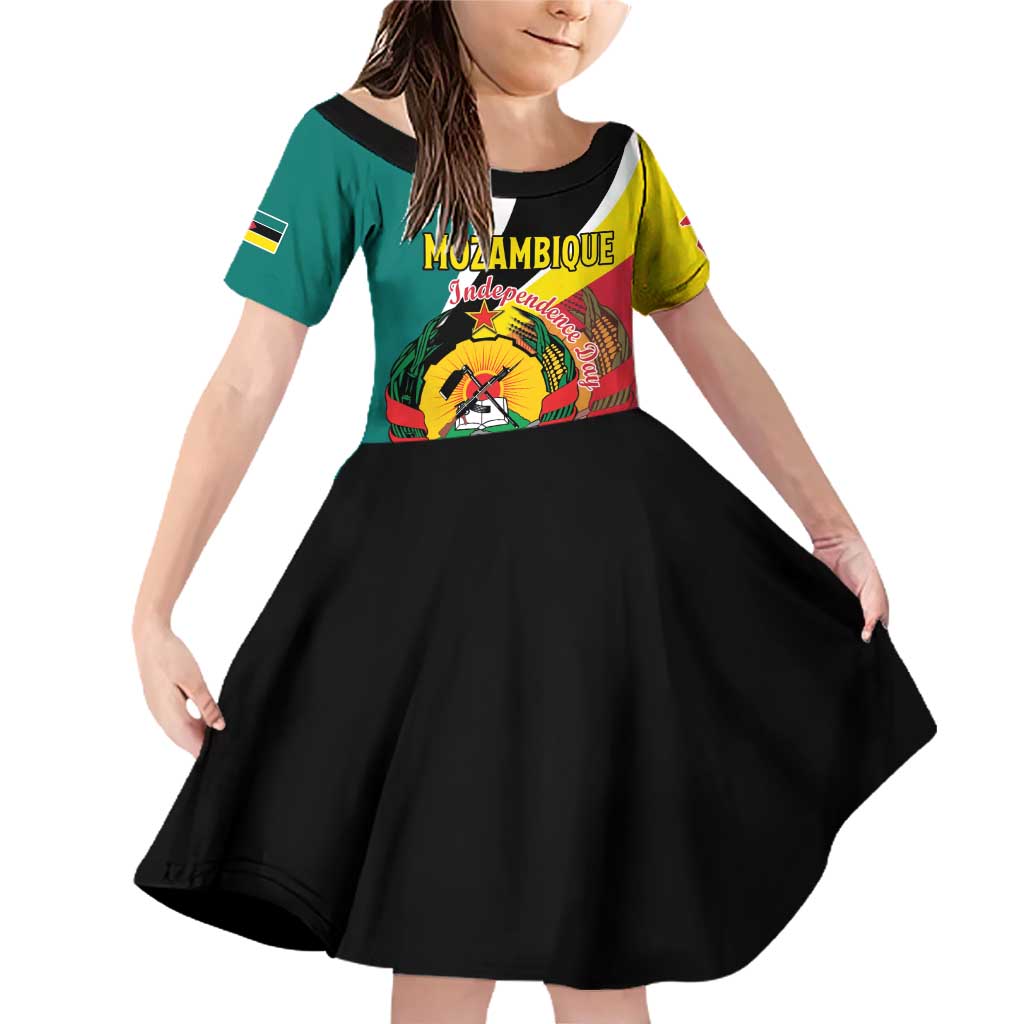 Personalized Mozambique Family Matching Off Shoulder Short Dress and Hawaiian Shirt 50 Years Anniversary Independence Day