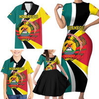 Personalized Mozambique Family Matching Short Sleeve Bodycon Dress and Hawaiian Shirt 50 Years Anniversary Independence Day