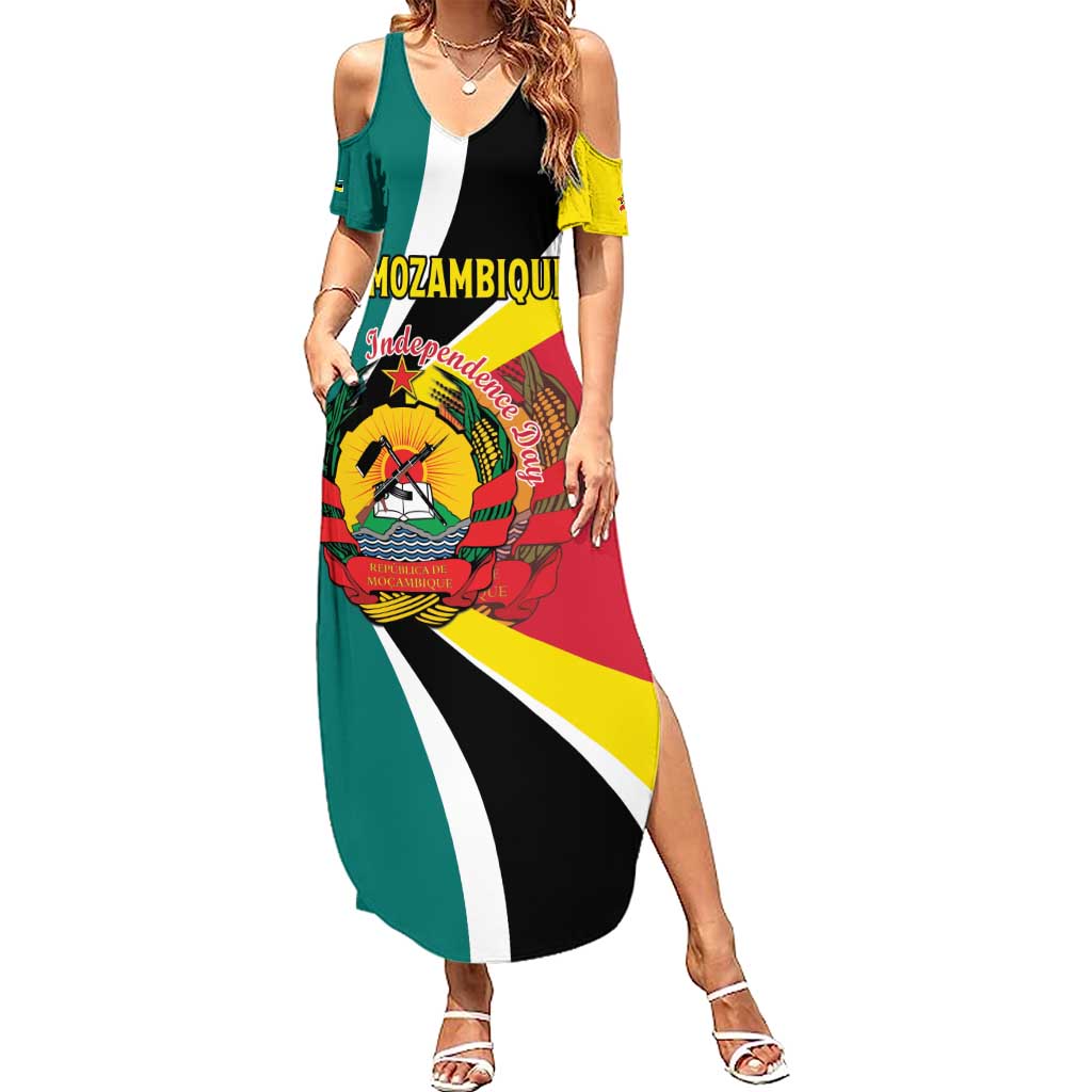 Personalized Mozambique Family Matching Summer Maxi Dress and Hawaiian Shirt 50 Years Anniversary Independence Day