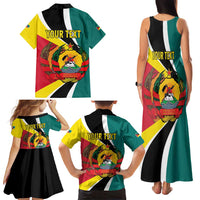 Personalized Mozambique Family Matching Tank Maxi Dress and Hawaiian Shirt 50 Years Anniversary Independence Day