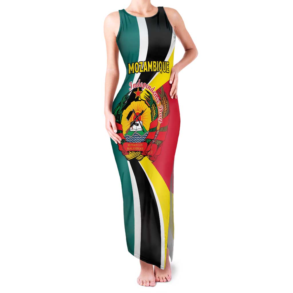 Personalized Mozambique Family Matching Tank Maxi Dress and Hawaiian Shirt 50 Years Anniversary Independence Day