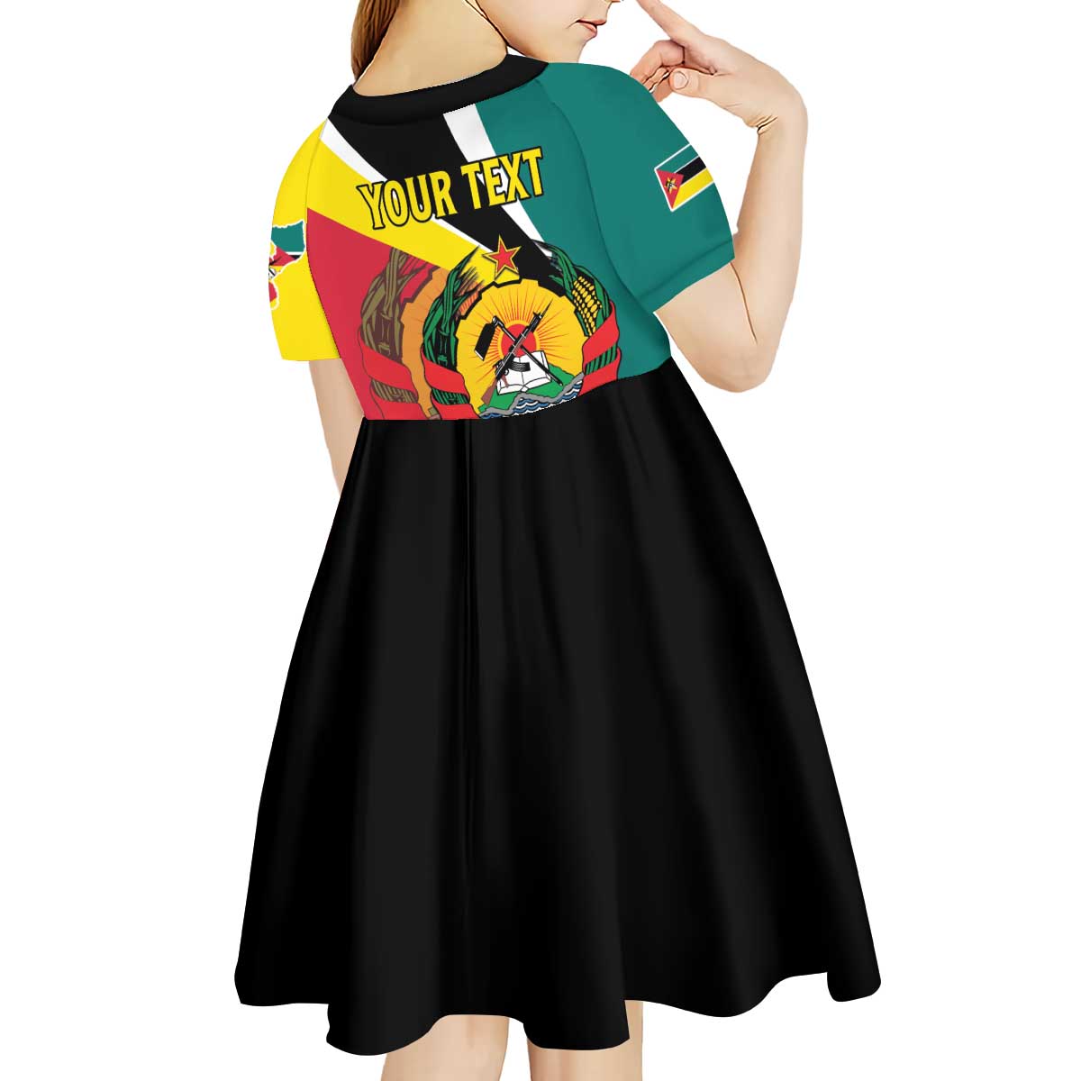 Personalized Mozambique Kid Short Sleeve Dress 50 Years Anniversary Independence Day