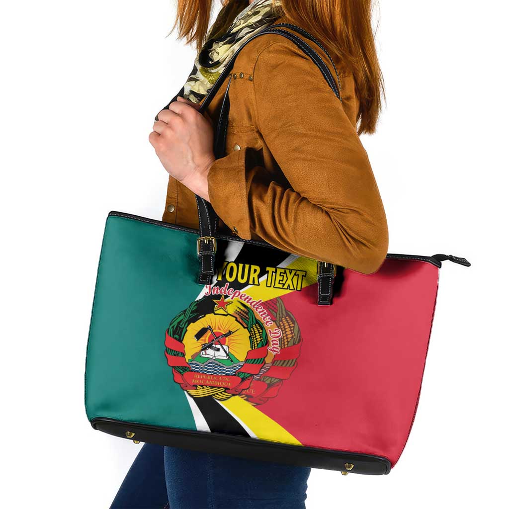 Personalized Mozambique Leather Tote Bag 50 Years Anniversary Independence Day