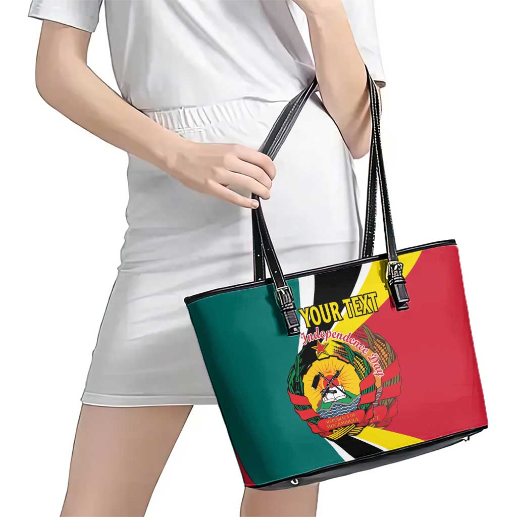 Personalized Mozambique Leather Tote Bag 50 Years Anniversary Independence Day