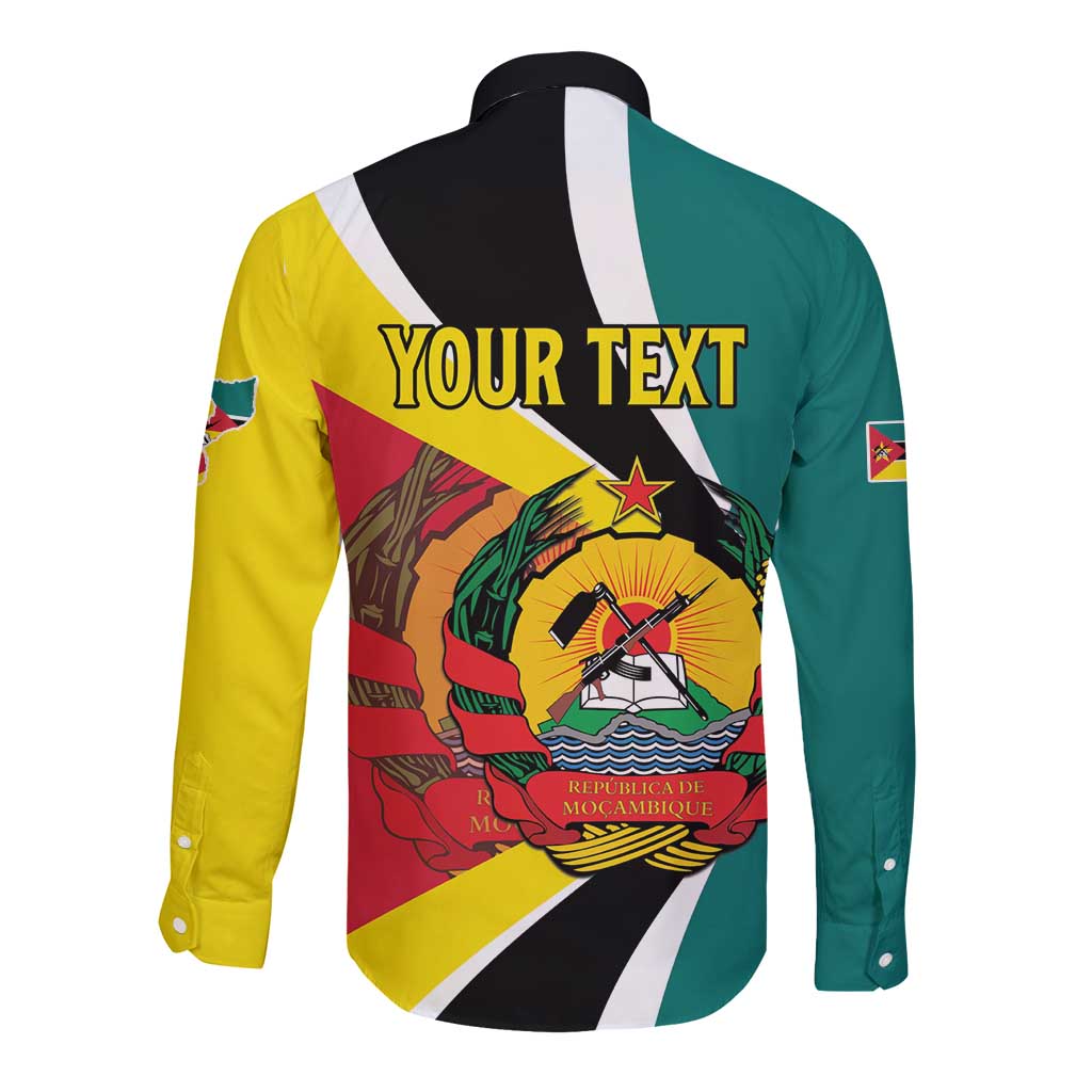 Personalized Mozambique Long Sleeve Button Shirt 50 Years Anniversary Independence Day