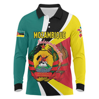 Personalized Mozambique Long Sleeve Polo Shirt 50 Years Anniversary Independence Day