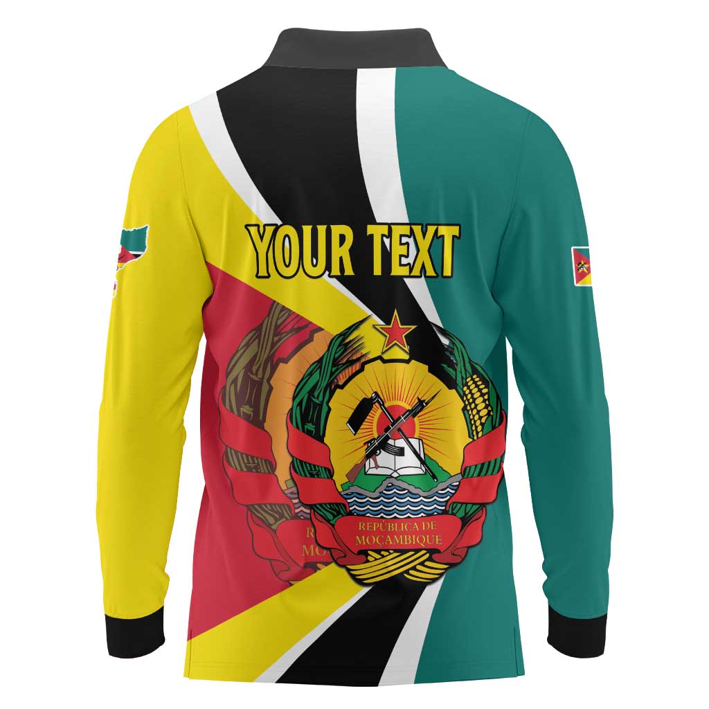 Personalized Mozambique Long Sleeve Polo Shirt 50 Years Anniversary Independence Day