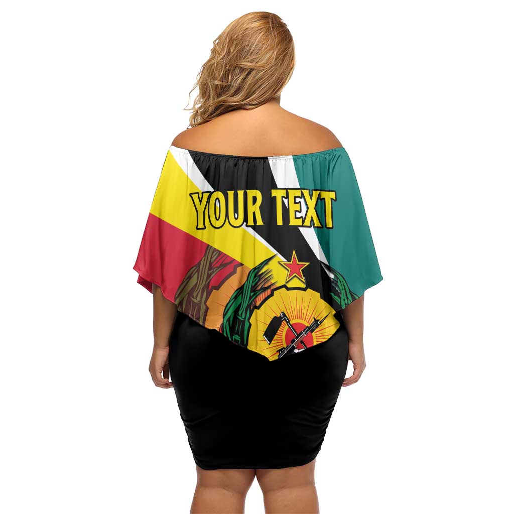 Personalized Mozambique Off Shoulder Short Dress 50 Years Anniversary Independence Day