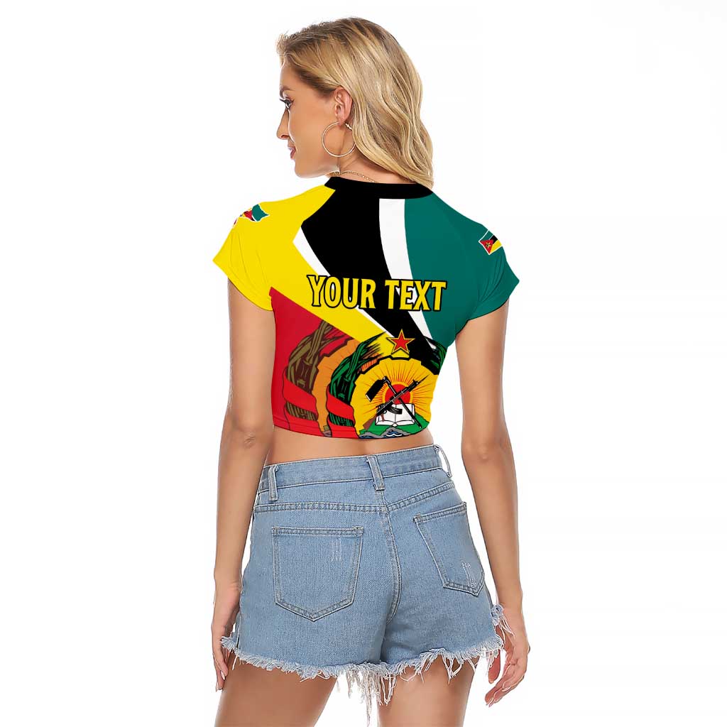 Personalized Mozambique Raglan Cropped T Shirt 50 Years Anniversary Independence Day