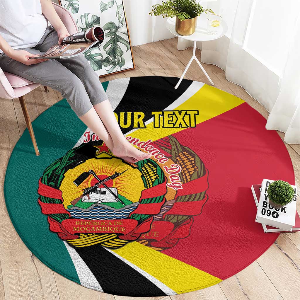 Personalized Mozambique Round Carpet 50 Years Anniversary Independence Day