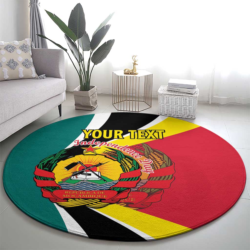 Personalized Mozambique Round Carpet 50 Years Anniversary Independence Day