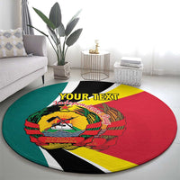 Personalized Mozambique Round Carpet 50 Years Anniversary Independence Day