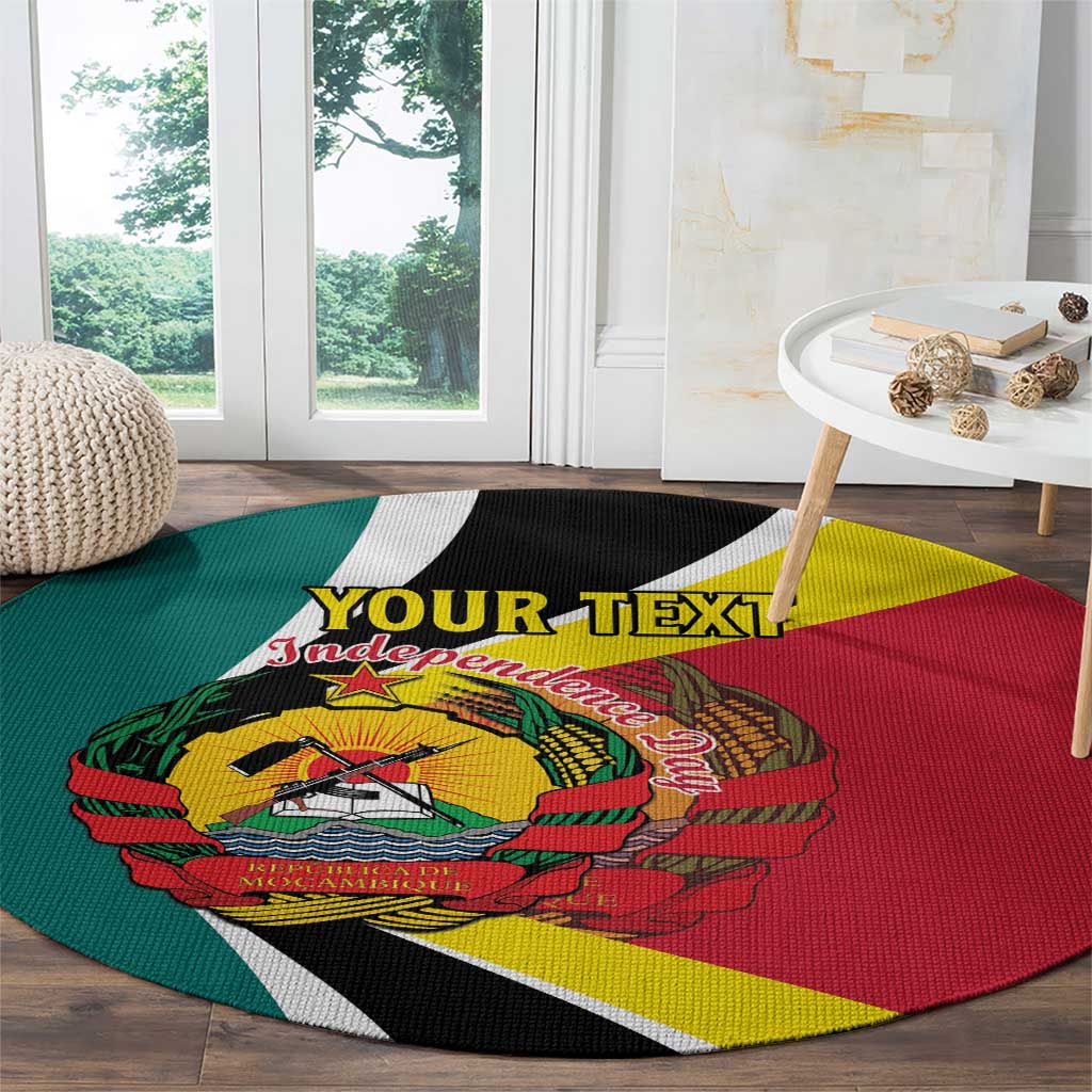 Personalized Mozambique Round Carpet 50 Years Anniversary Independence Day