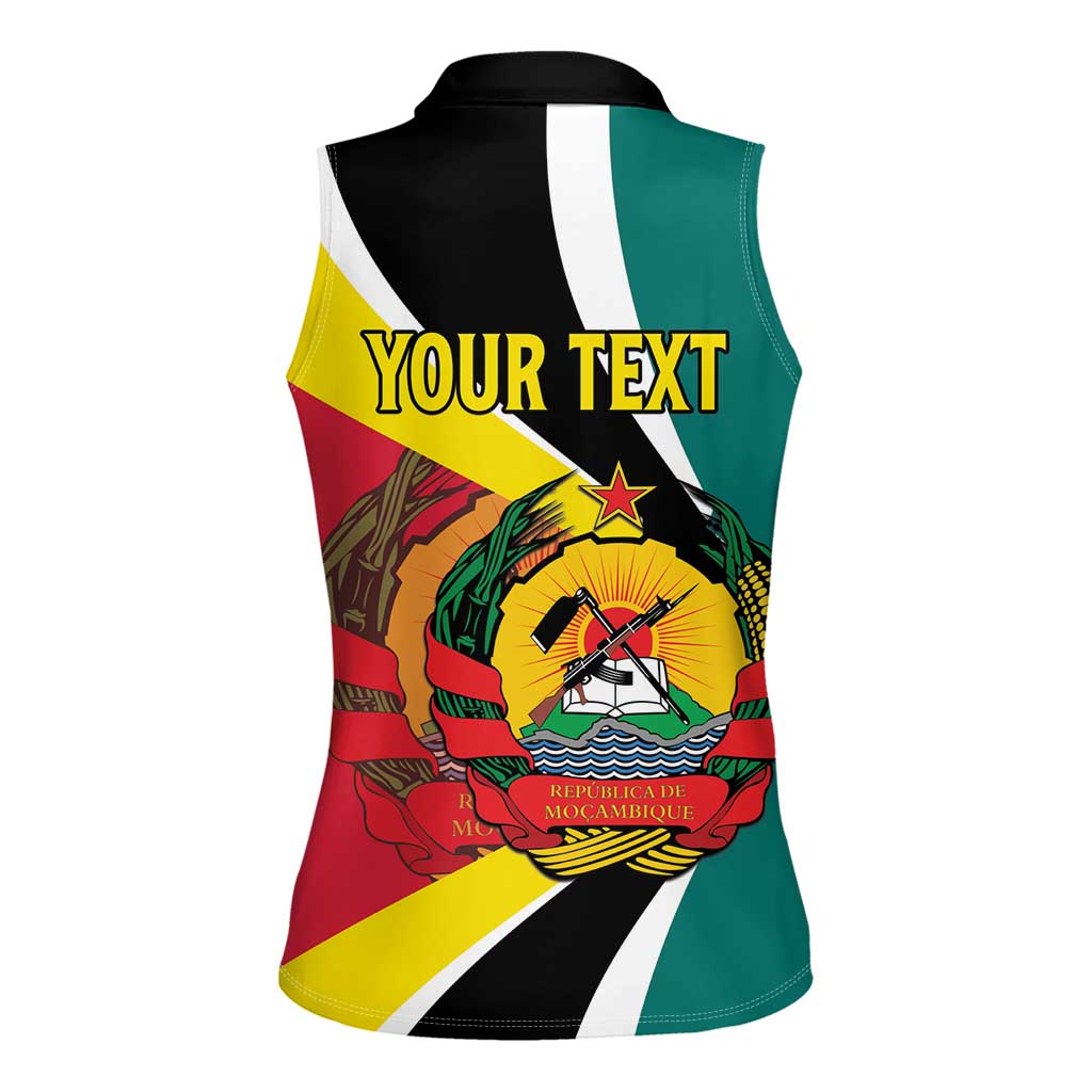 Personalized Mozambique Women Sleeveless Polo Shirt 50 Years Anniversary Independence Day