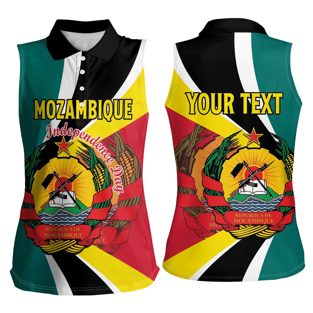 Personalized Mozambique Women Sleeveless Polo Shirt 50 Years Anniversary Independence Day