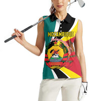 Personalized Mozambique Women Sleeveless Polo Shirt 50 Years Anniversary Independence Day