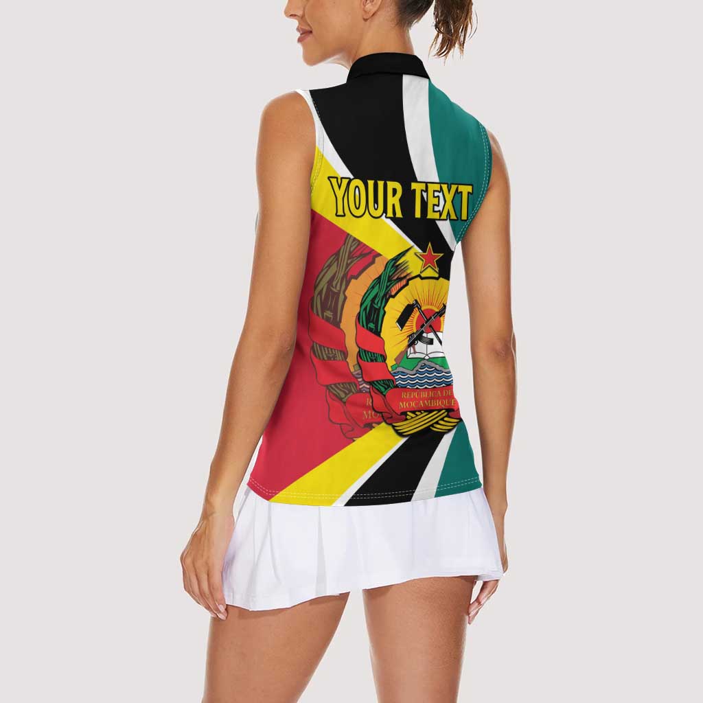 Personalized Mozambique Women Sleeveless Polo Shirt 50 Years Anniversary Independence Day
