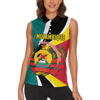 Personalized Mozambique Women Sleeveless Polo Shirt 50 Years Anniversary Independence Day