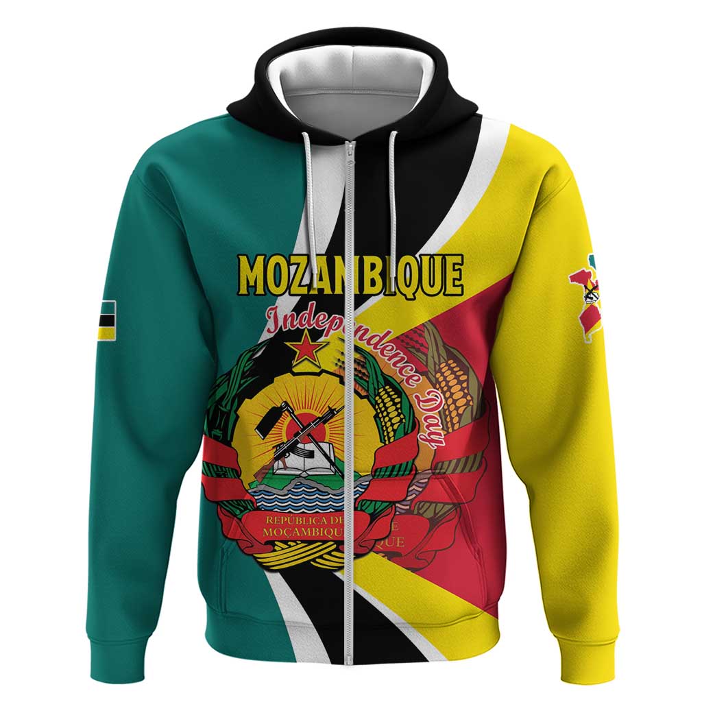 Personalized Mozambique Zip Hoodie 50 Years Anniversary Independence Day