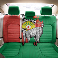 Happy Madagascar Independence Day Back Car Seat Cover Ring-Tailed Lemur With Seal Of Madagasikara